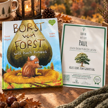 Borst vom Forst will hoch hinaus – Geschenkansicht mit aktuellem Baumzertifikat; Beispielgestaltung