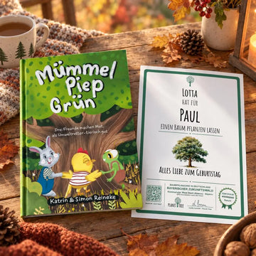 MümmelPiepGrün - Buch – Geschenkansicht mit aktuellem Baumzertifikat; Beispielgestaltung