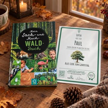 Mein Sach- und Mach-Wald-Buch – Geschenkansicht mit aktuellem Baumzertifikat; Beispielgestaltung