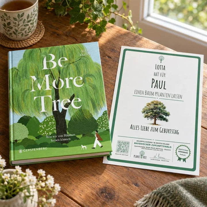 Be more Tree – Geschenkansicht mit aktuellem Baumzertifikat; Beispielgestaltung