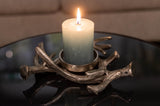 Kerzenhalter Geweih aus Metall mit Kerze - Geschenk plus Baumspende in deutschem Landesforst
