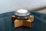 Teelichthalter Stern aus Holz