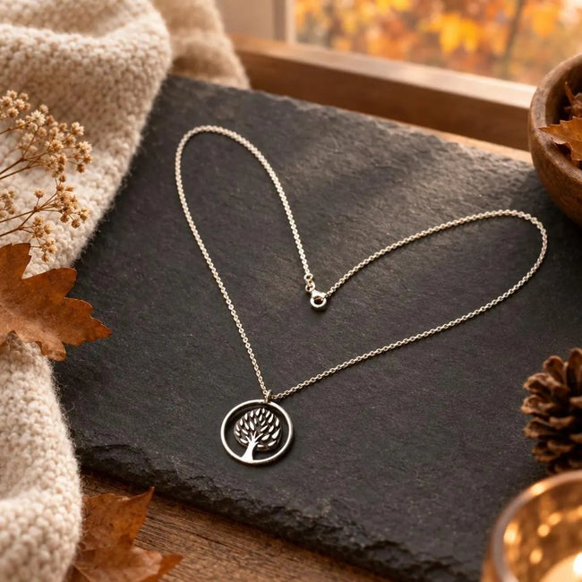 Planet Tree Halskette - recyceltes Silber