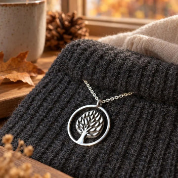 Planet Tree Halskette - recyceltes Silber