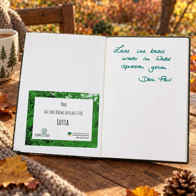 Notizbuch mit Waldmotiv - Herbst