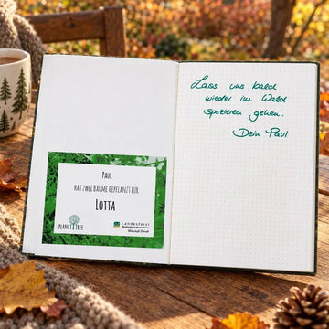 Notizbuch mit Waldmotiv - Herbst